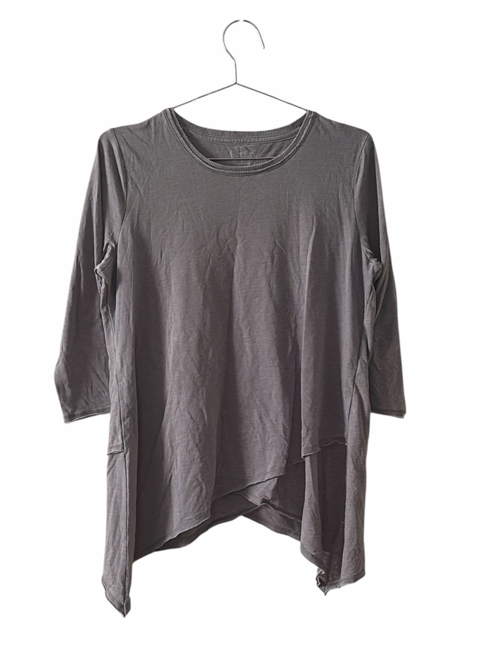 Calvin Klein Performance Asymmetrical-Hem Heathered Top